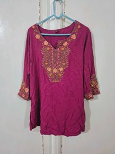 Embroidered Pink Tunic