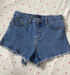 Denim Frayed Shorts