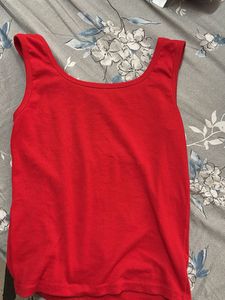 Red daily wear tank top