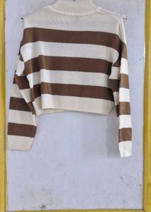 Striped Knit Cropped Sweater