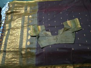GentlyUsed KanchiPattu Saree with Stiched Blouse