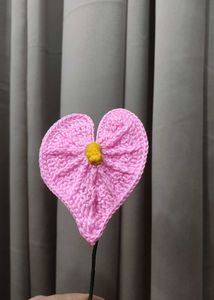 Handmade Crochet Antherium Flower.