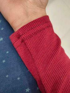 Maroon Heart neck soft Top