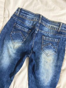 Y2K Distressed Blue Straight Fit Jeans