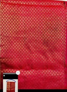 Fixed-Red Color Kanchi Pattu Silk Saree(no Blouse)