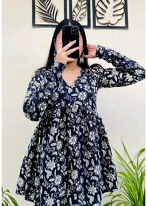 Floral Print Empire Waist Kurta