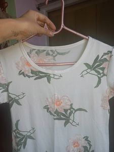 Floral White Top.