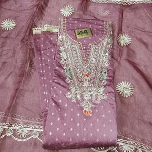 Gotta Patti Embroidery Work Unstitched Suit