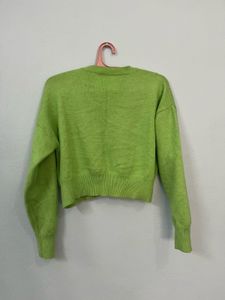 Cropped Crew Neck Sweater