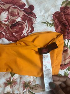 Misspap Orange Bandeau Padded Bikini Top