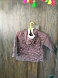 Stylish Cute Kids Brown Polka Dot Jacket