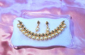 New Pearl &amp; Stone Jewellery Set With Box