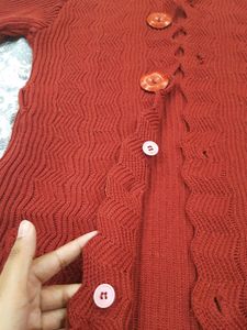 Wollen Maroon Long Sweater/Shrug