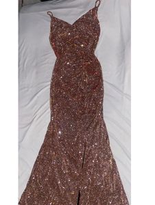 URBANIC Women&#39;s Ruched Sequin Gowns Sexy Spaghetti