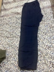 A Navy Blue Checked Joggers  In L size