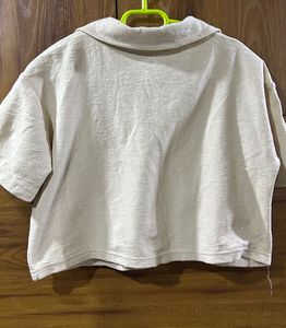 Cute Bear Applique crop shirt