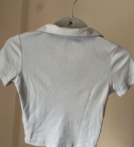 Zara Ribbed Polo Top