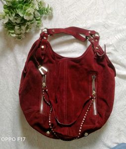 Maroon Velvet Bag