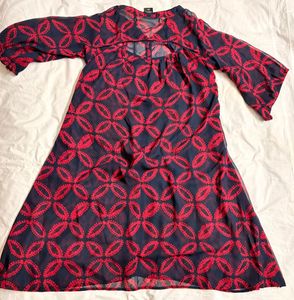 Chic Navy &amp; Red Sheer Dress