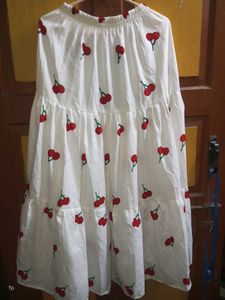 Cherry Print A-line Skirt
