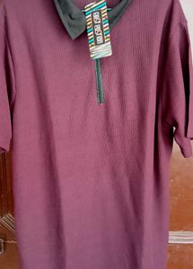👍Maroon Polo Zip Style T-Shirt👕