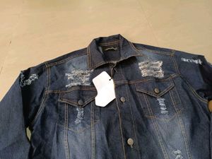 Distressed Denim Jacket, L Size
