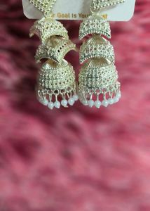Elegant Silver Jhumka Earrings