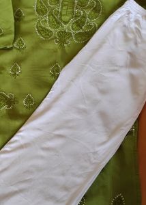 Green Embroidered Kurti