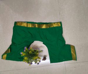 Green Saree with Gold Border