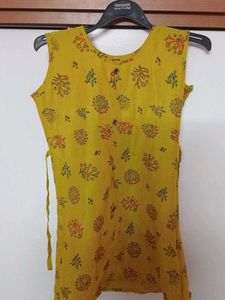 Yellow Printed Kurta