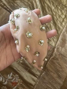 BLUSH PINK STUDDED BOW HAIRBAND