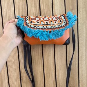 new leather Boho Embroidered crossbody bag