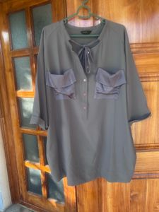 mauve  Tie Neck Top