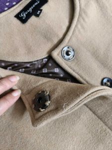 Women Elegant Tan winter Coat