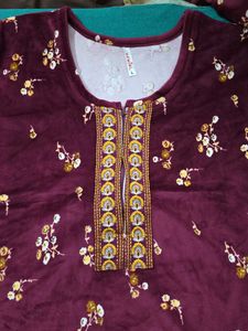 Floral Print night maxi With Dupatta