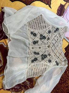 Patchwork half placket Blouse