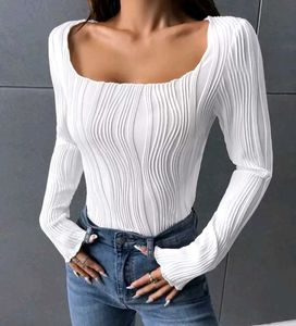 Textured Square Neck Top