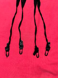 Black Fishnet Garter Belt with Stocking Clips