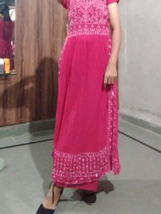 Pink Embroidered Anarkali Suit