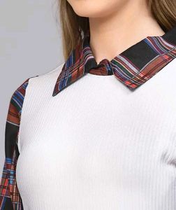 Plaid Collar Mini Dress