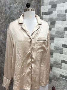 Beige Satin Shirt