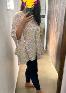 Mihika Sanganeri White Cotton Kaftan Top