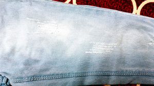 Light Blue Distressed High-Waist Jeans