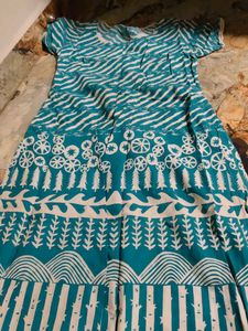 Teal Printed Dress