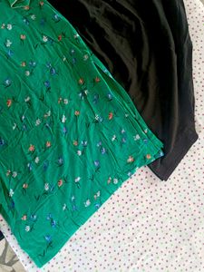 Green Kurta And Black Suit Set