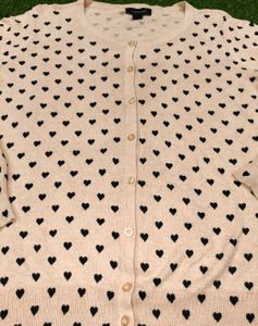 Imported Heart Print Cardigan