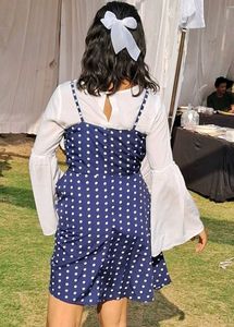 Blue Polka Dot Mini Dress