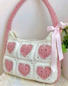 Crochet Heart Handbag