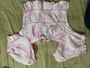 Cute Pink Palm Print Top