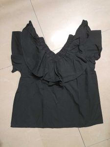 Koren Oversized Ruffle Crop Top
